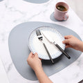 Wholesale Hot Custom Kitchen Dining Table Mats Pad Waterproof Coffee Washable Drop Shape PU Leather Placemats for Private Label