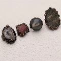 Fashion Hot Sale Vintage Bohemian Copper Gemstone Bezel Setting Finger Ring Jewelry for Women and Men
