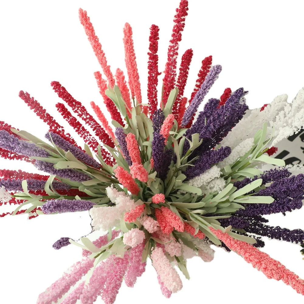 Hot sale 12 heads wedding decoration flowers artificial foam lavender flower in bulk