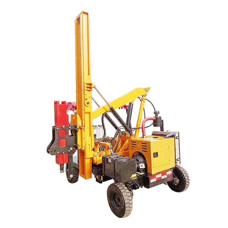 Mini Hydraulic Crawler Rotary Screw Small Guardrail Pile Driver Hammer Post Pile Driver Piling Machine