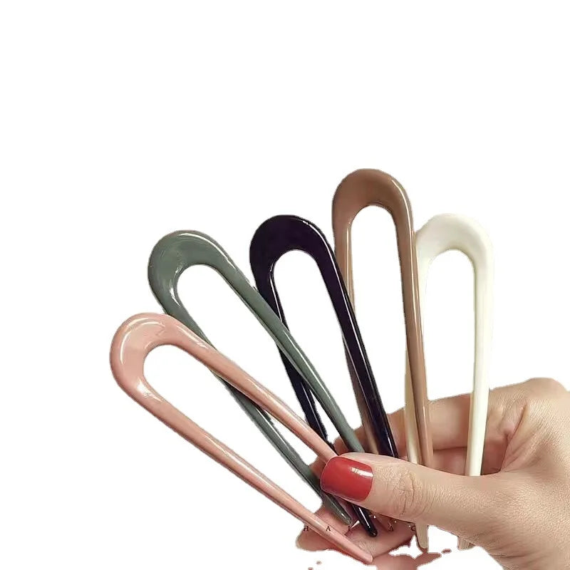 Wholesale Korean Version the New U-shaped Plastic Hairpins Hair Clasp Acrylic Hairpin for Ladies Buns