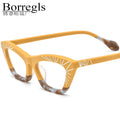 Borregls Matte Acetate Glasses Frame Women 2025 New Brand Design Cateye Eyeglasses Optical Spectacle Cat Eye Eyewear 19344