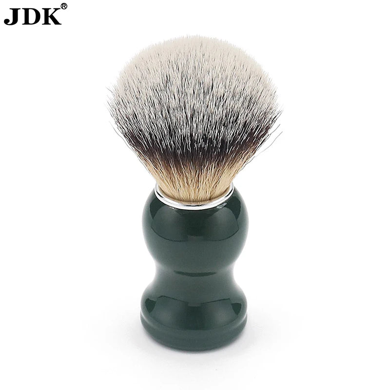 Professional Men Shaving Brush 24mm Synthetic Hair Shave Tool with Hard Green Wood Handle Travel Shave Brush Shaving Cream Brush