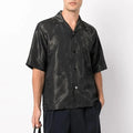 Latest Design Summer Old School Short Sleeve Silk Fabric Pockets Casual Shirts for Men