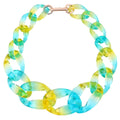 2023 Women's Fashion Resin Geometric Big Link Chain Collar Necklace Transparent Bohemia Colorful Acrylic Chunky Choker