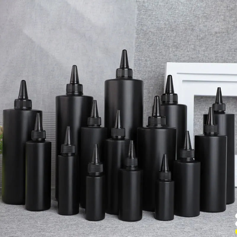 Wholesale High Temperature Empty Plastic Squeeze Bottles HDPE Black Extrusion Polish Liquid Glue Dispenser Bottle Applicator