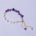 Wholesale 14K Gold Plated Baroque White Freshwater Pearl Bracelet Crystal Beads Trendy for Wedding Anniversary Jewelry Making
