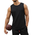 Wholesale New Fashion Summer Casual Men Sport Vest O-Neck Loose Sleeveless Breathable Quick Dry 100% Polyester Solid 240g
