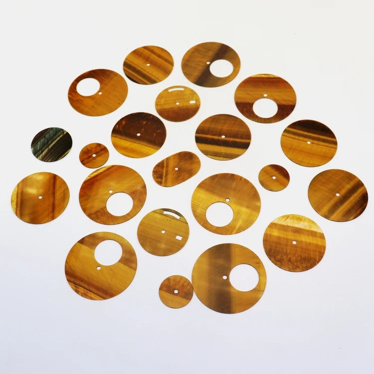 Retro Style 30*0.45mm Yellow Tiger Eye Jewelry Watch Dials Accessories Parts