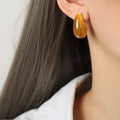 High Quality Waterproof Acrylic Jewelry Water Tear Drop Studs Earring Chunky Women Earrings for Birthday Gift