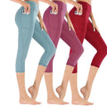 High Waist Women Running Fitness 3/4 Length Pants Stretch Legging Capri Trousers Workout Gym Yoga Leggings Capri Pants