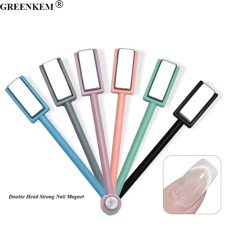 New Double Head Thick Strong Nail Magnet 3D Cat Eye Nail Magical 2-In-1 Cat Eye Polish Nail Magnet