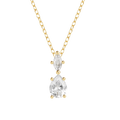 Fashion Fine Jewelry 925 Sterling Silver Diamond Pendant Necklace Marquise Eye Water Drop Zircon Gold Plated Necklaces for Women