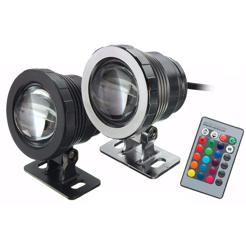 Waterproof RGB Underwater Fountain Pool Pond Aquarium Spotlight Bulb Lamp Outdoor Garden LED Flood Light