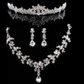 Wholesale Hot-selling Fashion Alloy Bridal Necklace Jewelry Set Beautiful Three-piece Wedding Fine Jewelry Jewelry Sets