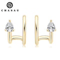Latest Style New Designed Pear Cut 0.3CT Moissanite S925 Sterling Silver Climber Cuff Earrings Show Your Personality