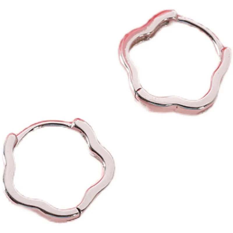 Anniversary Engagement Gift Party Silver  Hoop Earrings New Arrival Trendy Wholesale Contracted Earrings