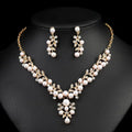 Gong Tingfeng Pearl Necklace Earring Set Dress Accessories Bridal Jewelry