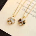 Fashion Elegant 18k Real Gold Plated Iced Out Zirconia CZ Pearl Pendant Necklace for Women Jewelry Gift