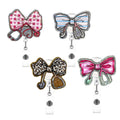 New Acrylic Bow Badge Reel Color Printed Alligator Clip Retractable Badge Reel
