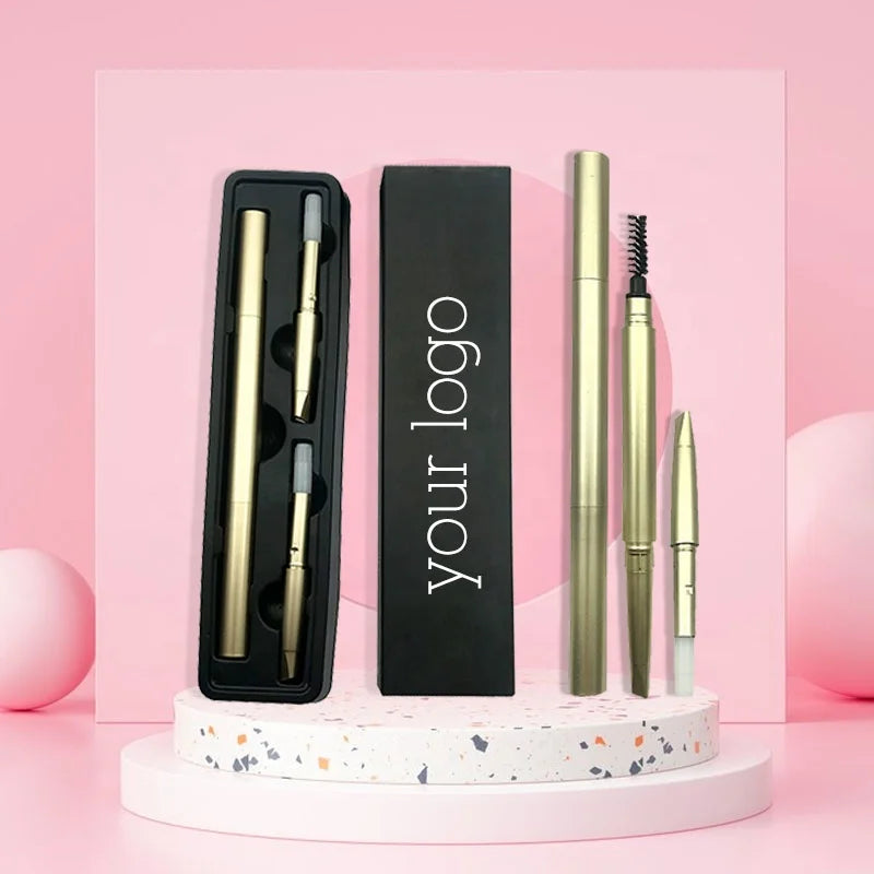 2026 New Trend Hot High Pigment Waterproof Makeup Brow Pencil Set Refillable Eyebrow Pencil with Mineral Ingredient