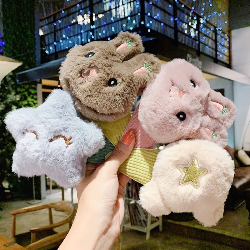 New Design Cute Over Size Carton Rabbit Plush Hair Clips Star Hair Pin for Girls Hair Accessories