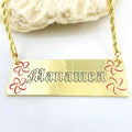 3D Engraved Name Necklace Black Enamel Nameplate with Rope Chain for Women Girl Kids Hawaiian Samoan Gifts Jewelry Wholesale