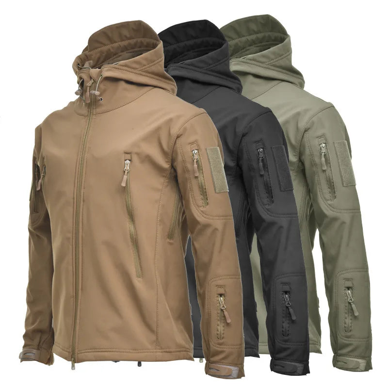OEM Sharkskin Winter Softshell Punching Jacket Hooded Gunfighter Tactical Jacket