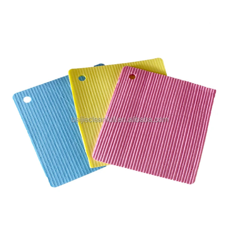 Cheap Custom Shape Natural Wood Pulp Cotton Rags Non-stick Oil Dishwashing Sponge Cloth for Kitchen Cleaning