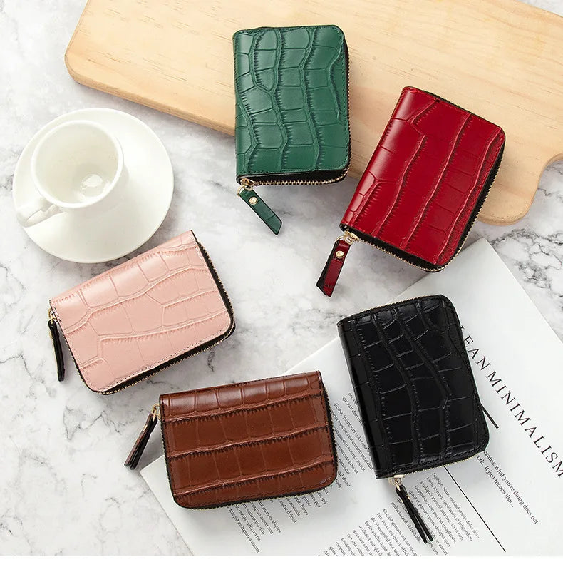 2023 Fashion Short Wallets Women Luxury Card Holder With Multi-function crocodile Pattern Organ Wallet for Lady