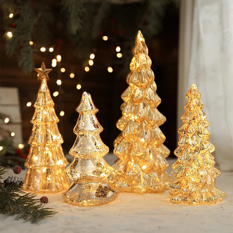 Qq262 Christmas Glow Lights Tree Lights Retro Table Lamp Decorative Christmas Tree Shape Stars with Lights Wishing Tree