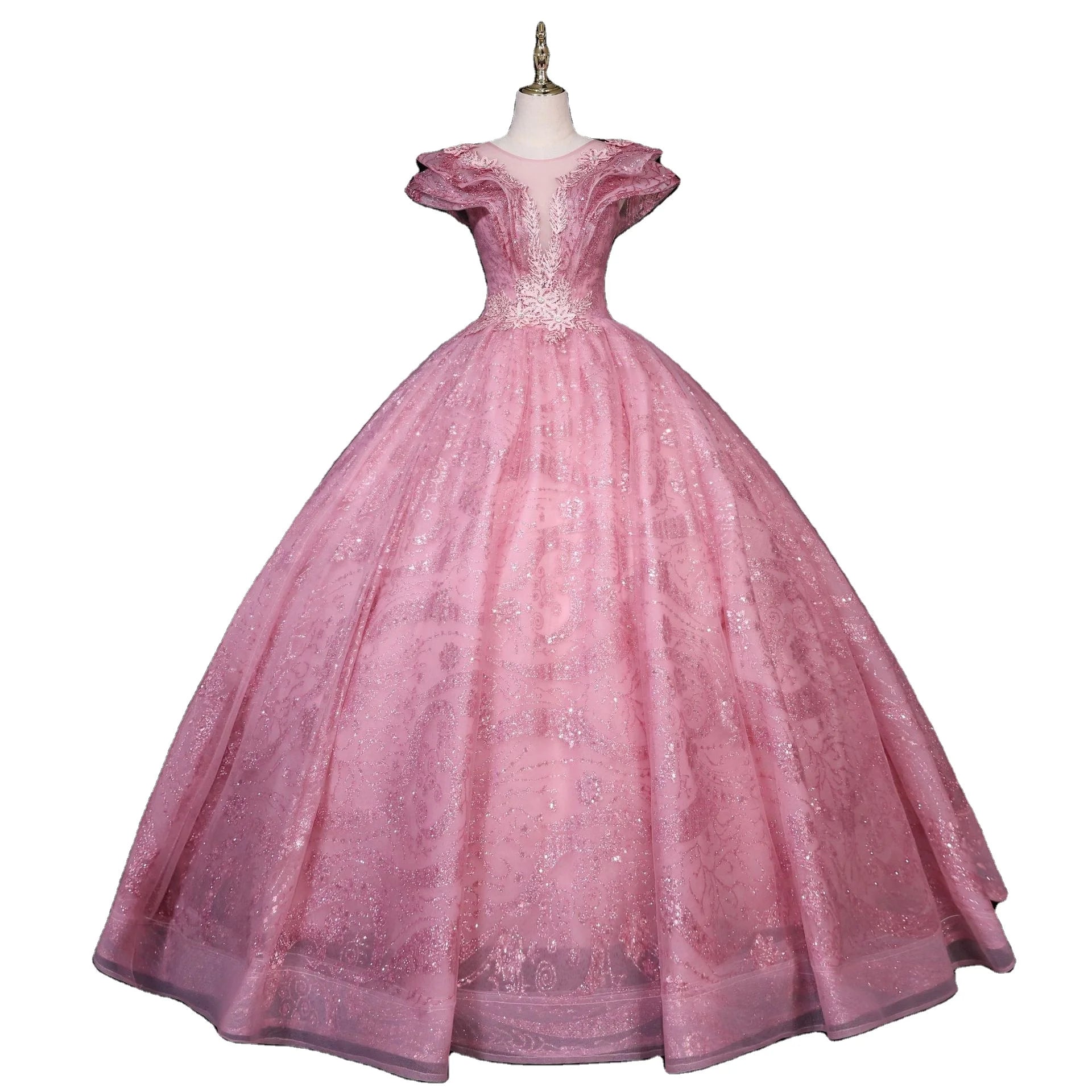 Guangzhou Auyan Royal Blue and Pink Color Skirt Dress Long Wedding Dresses Elegant for Women