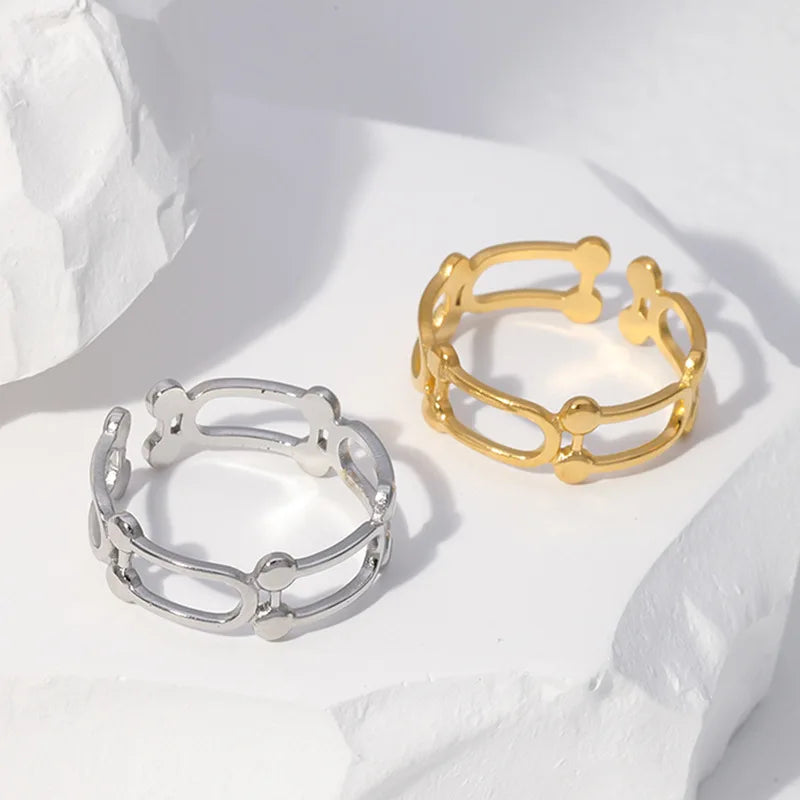 Beimai OEM Hollow Non-fading Stainless Steel Open Ring