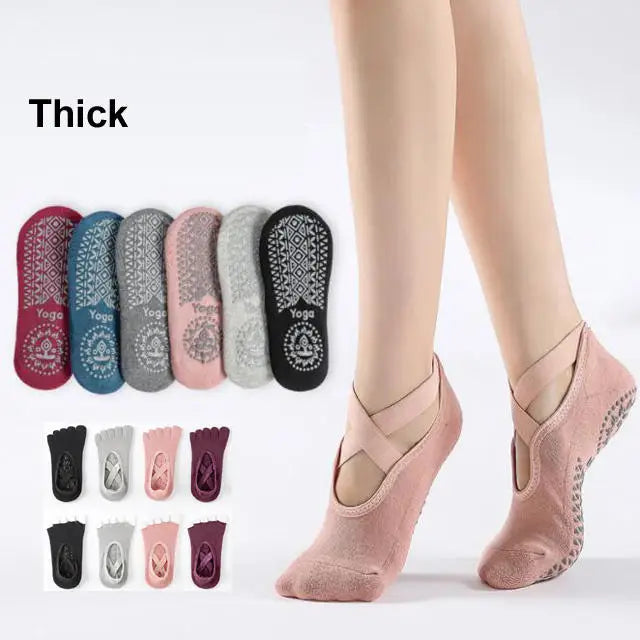 Woman Custom Logo Made Designer Cotton Pair Woman Antislip Gym Pilates Non Slip Yoga Socks