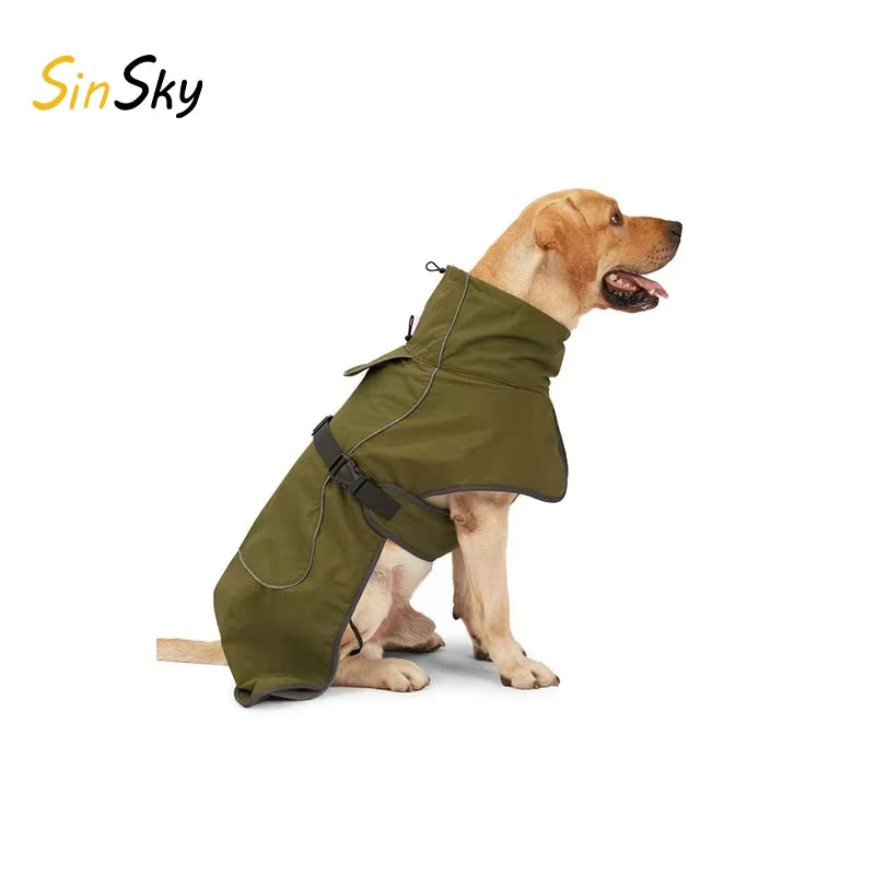SinSky Windproof Dog Winter Coats Reflective Plaid Warmly Dog Winter Jacket Coat for Dobender Medium Large Dog