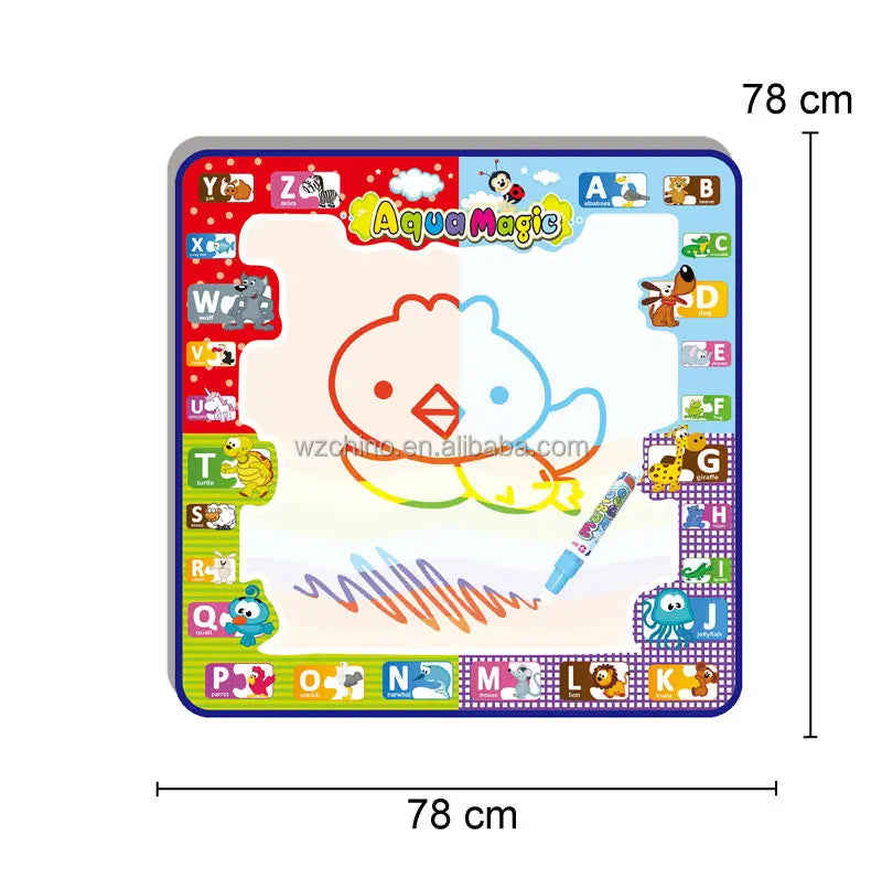 Magical Mess-Free DIY Aqua Doodle Coloring Mat Book and Toddler Learning Magic Water Mat for Children