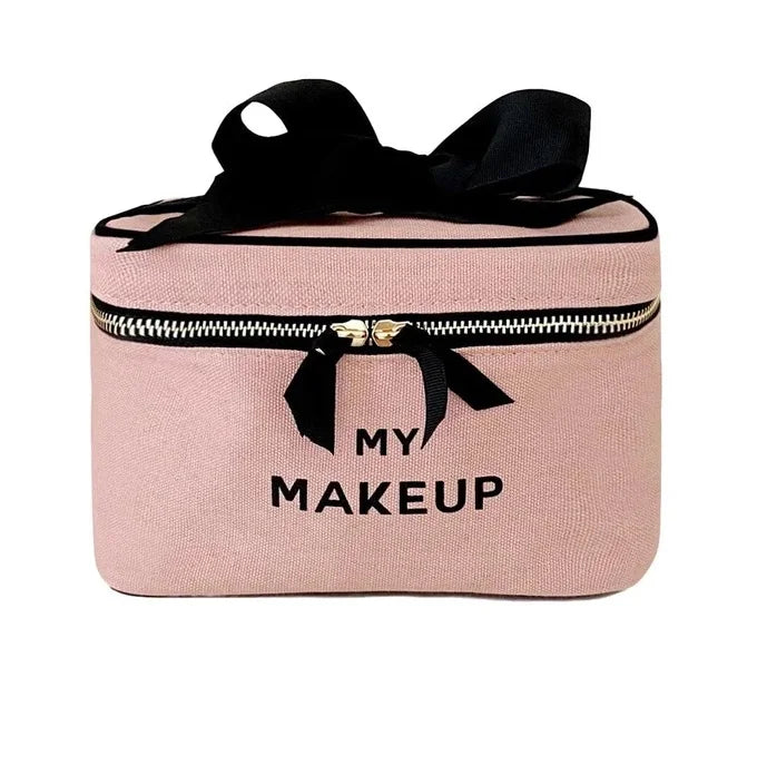 Canvas Cosmetic Bag Wholesale Custom Logo Cotton Classic Zipper Small Makeup Storage Bag for Women and Girls