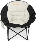 Woqi Custom Portable Blue Round Moon Beach Chair Modern Design Foldable Camping Furniture for Outdoor Use Wholesale