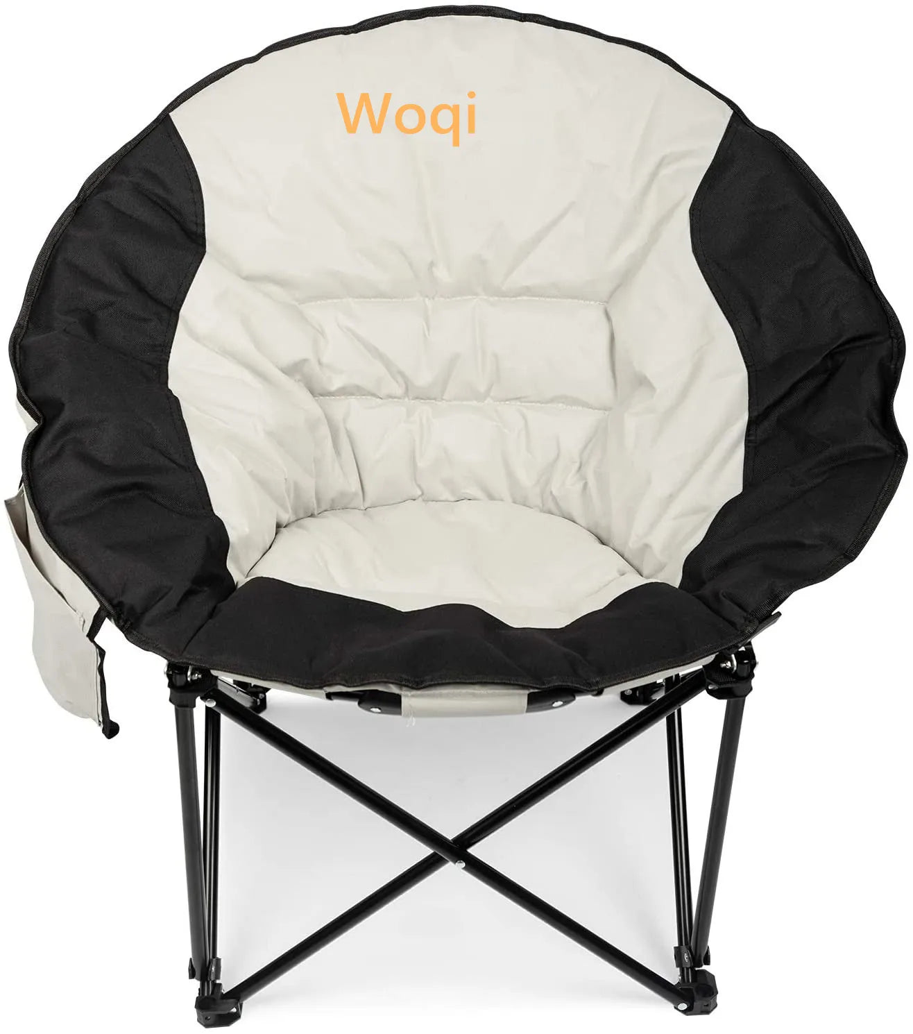 Woqi Custom Portable Blue Round Moon Beach Chair Modern Design Foldable Camping Furniture for Outdoor Use Wholesale
