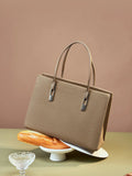 Custom Logo Togo Leather Tote Bag Women Minimalist Professional Office Handbag OEM ODM Top Grain Cowhide Work Shoulder Purse