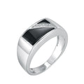 LULUFOCUS Fine Jewelry 925 Sterling Silver Cushion Cut Black Onyx Gemstone S925 Silver Men Ring