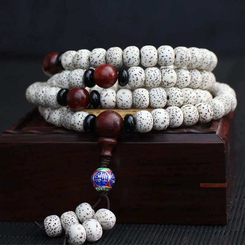 Wholesale Black and White Star Moon Bodhi 108 Buddha Bracelet Black Agate Accessories Bodhi Original Seed Bracelet