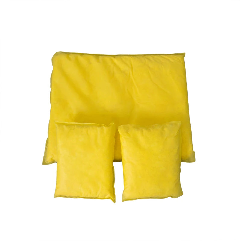 Oilspillpro High Capacity Lightweight Hazmat Yellow Chemical Absorbent Pillow for Environmental Clean Chemical Leaks CHA-PI2025