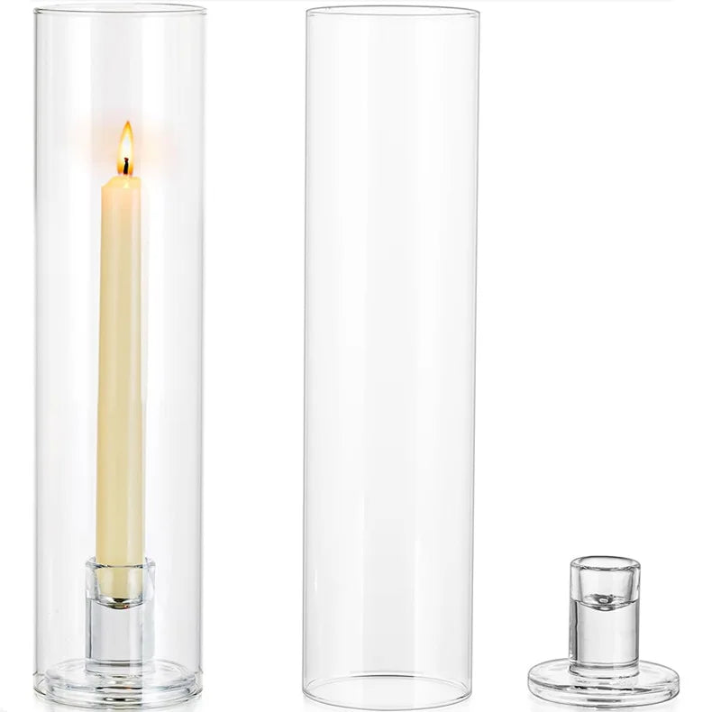 Hurricane Glass Candlestick Holders Votive Candle Holders for Wedding Birthday Christmas Home Decoration