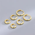 SP New Trendy Fashion Gold Plated Jewelry 9/11/13mm Simple Huggie Hoop 925 Sterling Silver Hoop Earrings for Women