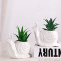 Redeco Low Price Cute Animal Bonsai White Snail Succulent Planter Ceramic Garden Pots for Hotel Home Office Decor