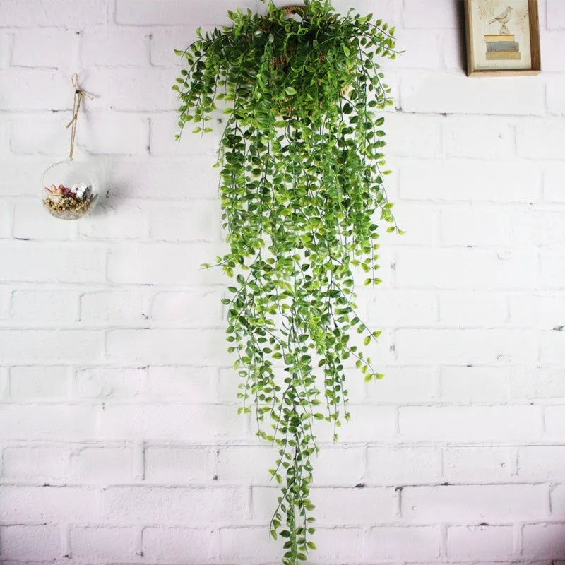 A-1039 Hot Artificial Hanging Plants Fake Outdoor Plants Green Indoor Wall Basket Decor Wedding Arch Backdrop Garland Vine