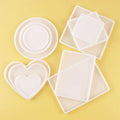 YS Custom Large Round/Square/Rectangle/Heart Coaster Mould Resin Silicone Molds Shiny Epoxy Casting for DIY Jewelry Making Tools