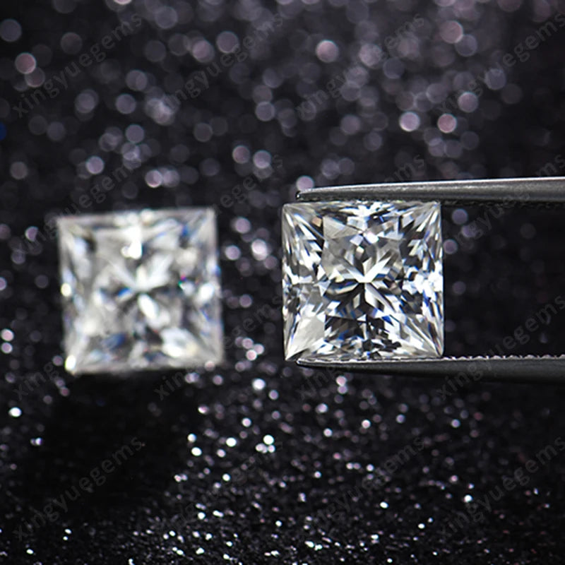 Xingyue Gems  D Color VVS  Square Shape Princess Cut Moissanite Price Per Carat