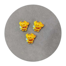 100pcs Resin Cartoon Bee Honey Pot Honeycomb Flatback Cabochon Fit Phone Deco Parts DIY Scrapbooking Hair Bows Accessories